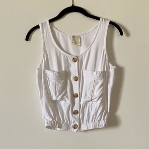 Japna Cropped button down tank shirt